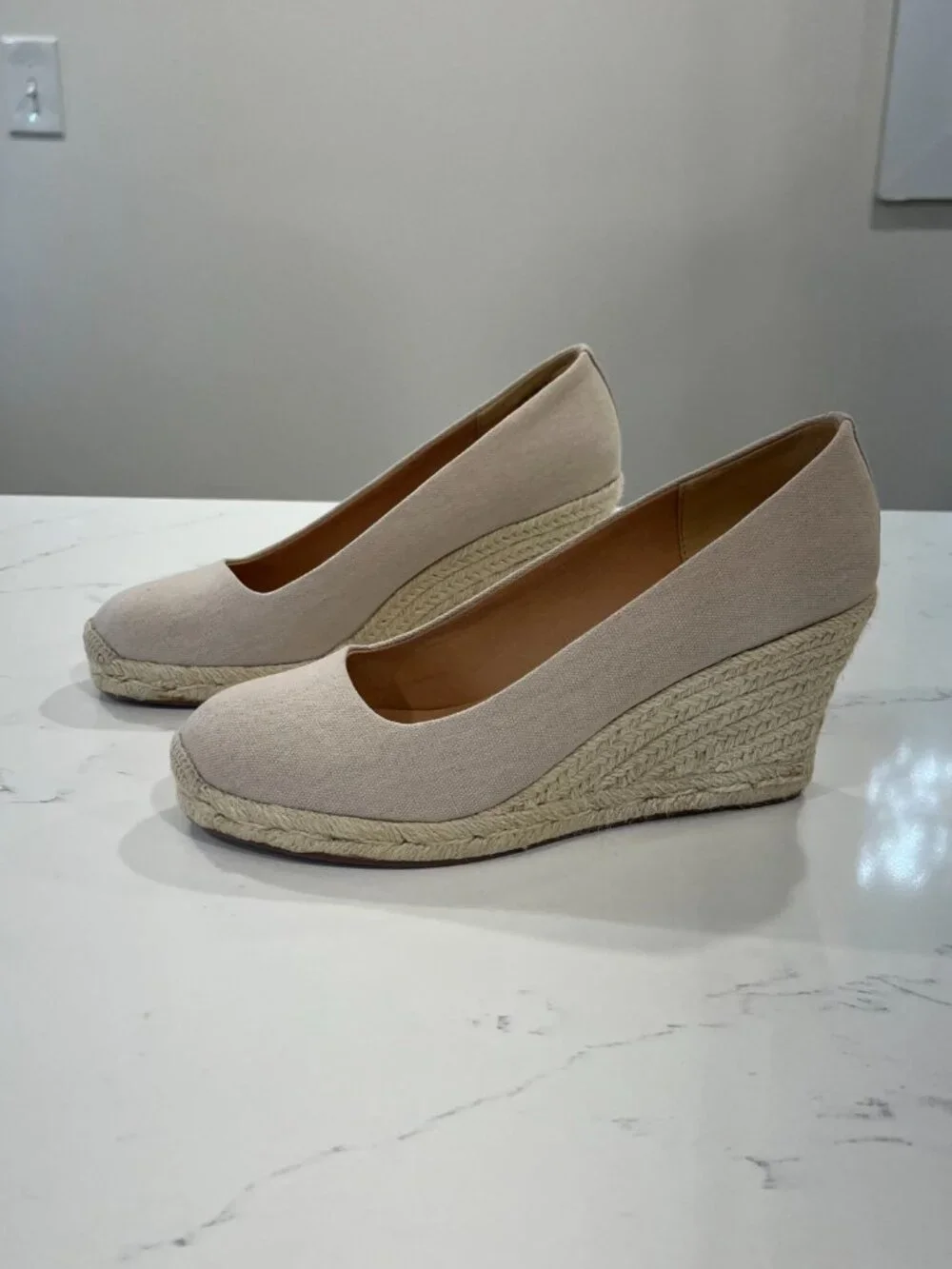 J.CREW Canvas espadrille wedges Size 7 NWOB